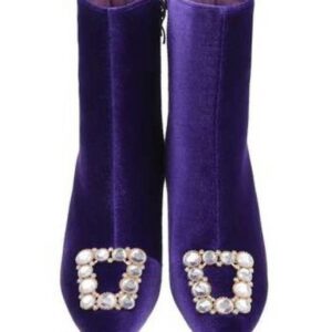 Stivaletto Velluto con motivo fibbia