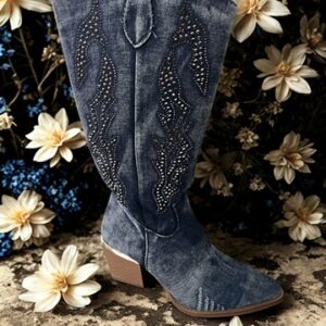 Stivale Jeans con strass