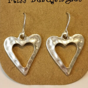 White Valentine Hollowed Heart Shape Earrings
