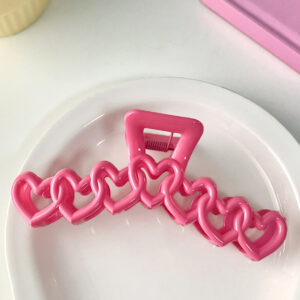 Rose Red Valentines Heart Shaped Large Hair Claw