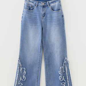 Ashleigh Blue Embroidered Western Print Flare Leg Full Length Jeans